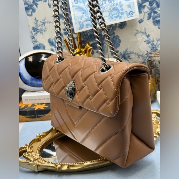 🆕 KURT GEIGER LONDON 🧿 NWOT Leather Kensington Shoulder Bag, Camel Brown - Picture 5 of 16